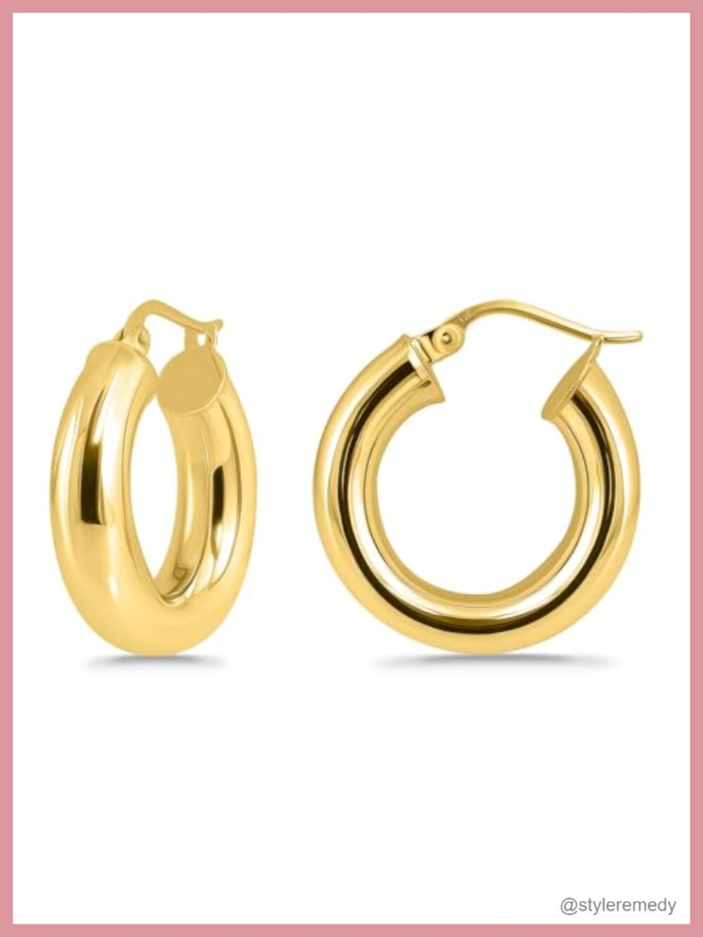925 Sterling Silver 5mm Chunky Click-Top Hoop Earrings